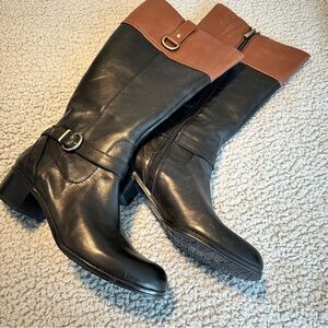 Bandolino Black and Brown Heeled Boots